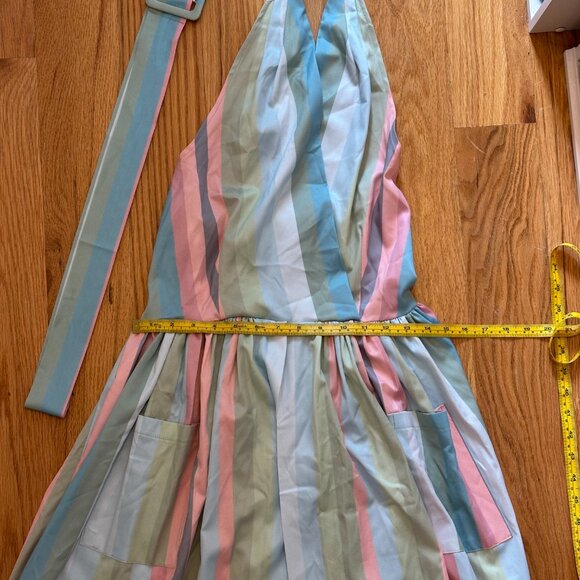 Pastel Halter Dress with Slit – Mrs. Maisel-Inspired Vintage Glam - Picture 7 of 7